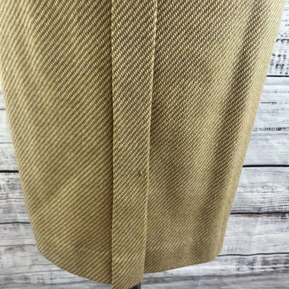 Vintage Carlisle Suit Skirt size 12 Camel Brown Tweed Wool Straight Pencil Knee